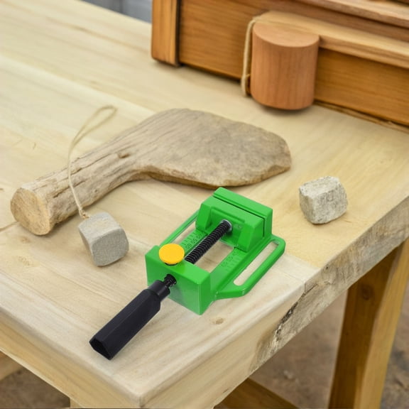 Toyandona Compact Aluminum Alloy Bench Vise Green with Quick Release for Woodworking Projects