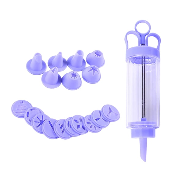 Toyandona Cookie Decorating Machine with 10 Disks 8 Icing Tips Purple for Baking