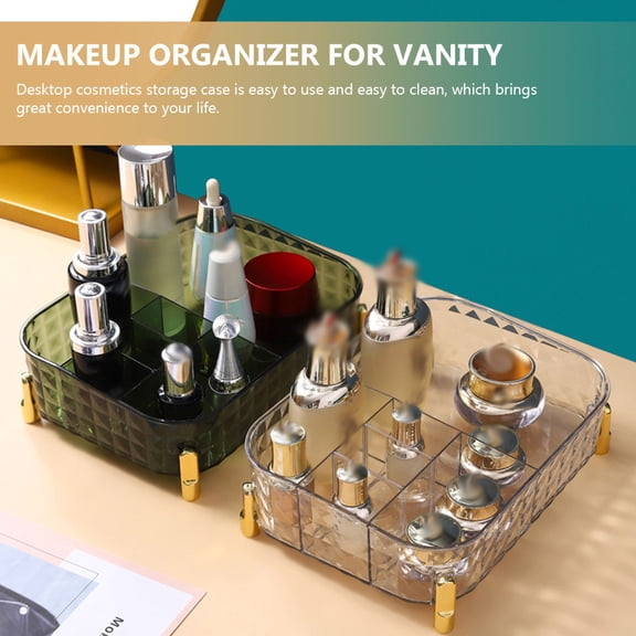 Toyandona Transparent ABS Cosmetic Organizer for Makeup Brushes and Skincare Storage, and Stylish Beauty Organizer