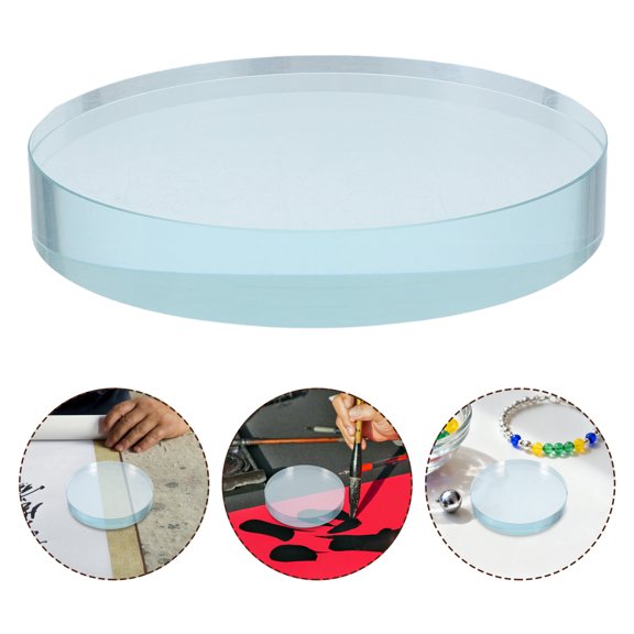 Toyandona Crystal Clear Glass Display Block for Stable Figurine Showcase and Jewelry Display