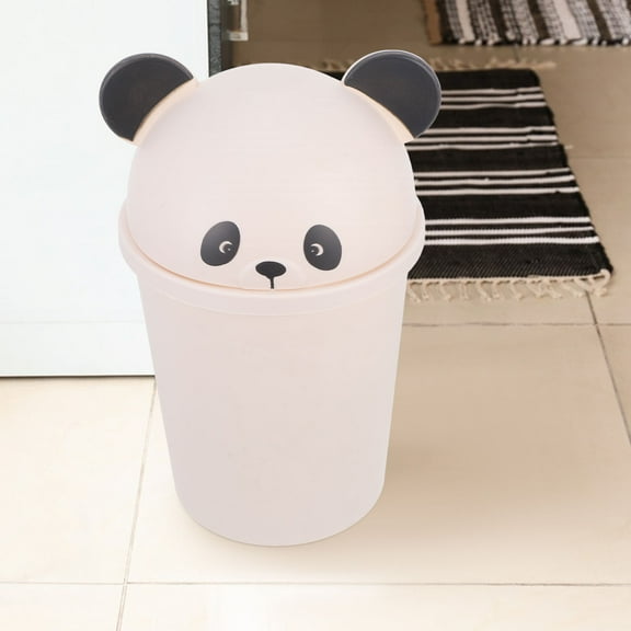 Toyandona Panda-Shaped Small Plastic Trash Can for Car and Home, Cute Multi-Purpose Garbage Bin, Functional and Compact