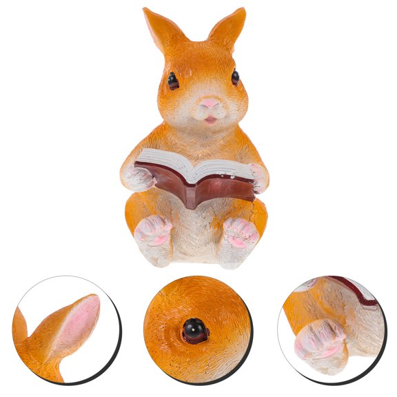 Toyandona Multi-Color Resin Rabbit Adornment Safe for Freshwater Saltwater Tanks