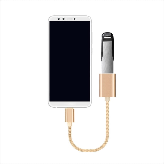 Toyandona Otg Cable Golden USB Adaptor for File Transfer and Device Control