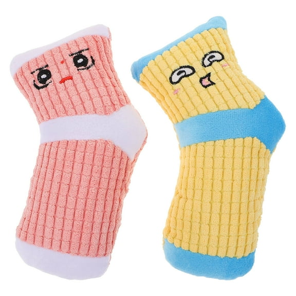 Toyandona Dog Chewing Toy Plush Squeaky Socks 2Pcs