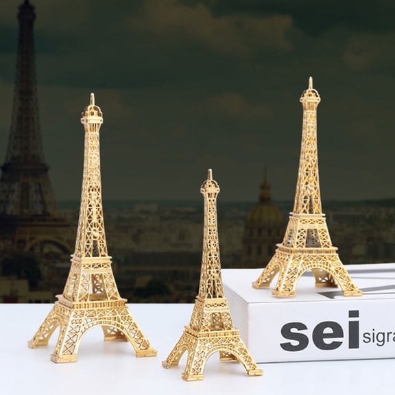 Toyandona Golden Eiffel Tower Model Metal Desktop Decor for Home and Office with Retro Design
