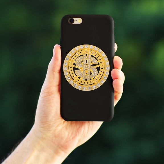 Toyandona Golden Zinc Alloy DIY Accessory Phone Case Back Sticker Rotating