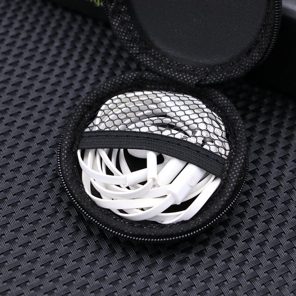 Toyandona Hard Carrying Case for Earphones with Zippered Crush Resistant Eva Black Storage Bag