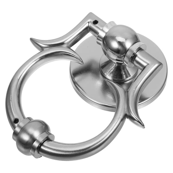 Toyandona Plated Silver Zinc Alloy Door Knocker, Elegant and Durable, Easy Installation, Front Door Accent