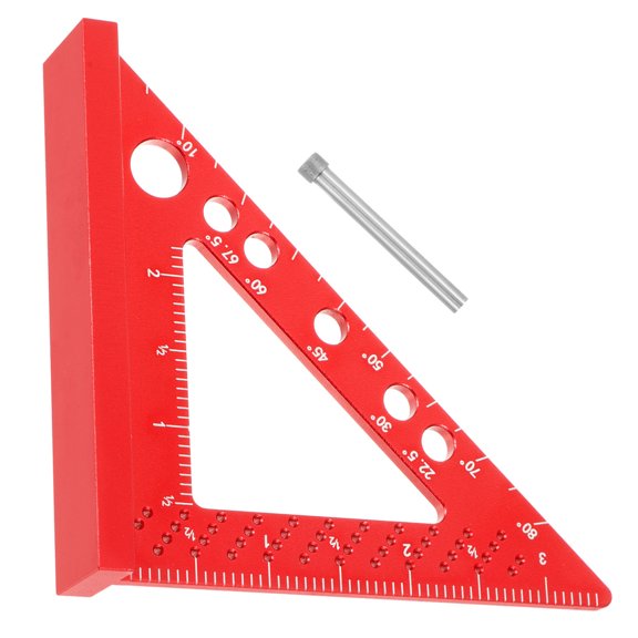 Toyandona Large Red Framing Square Tool for Woodworker Metal Measuring Ruler with Angle Clamp