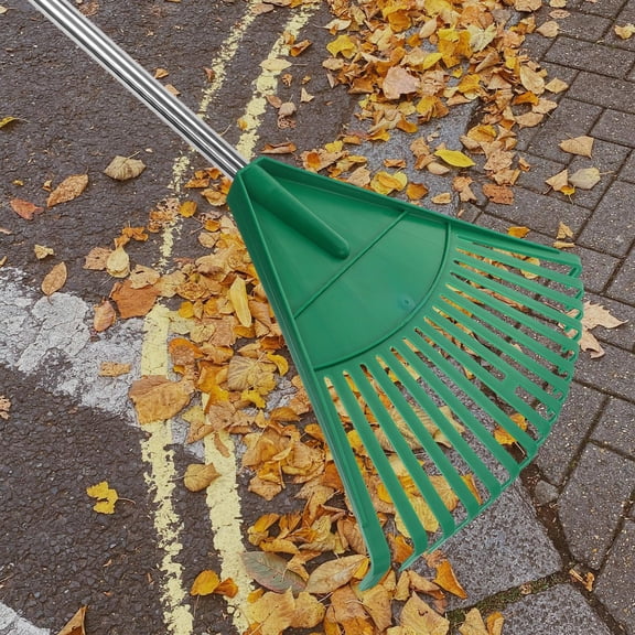 Toyandona Leaf Pickup Rake Tool for Garden Cleaning 1Pack in Green with Rectangular Head 13.8*10.6*1.2in