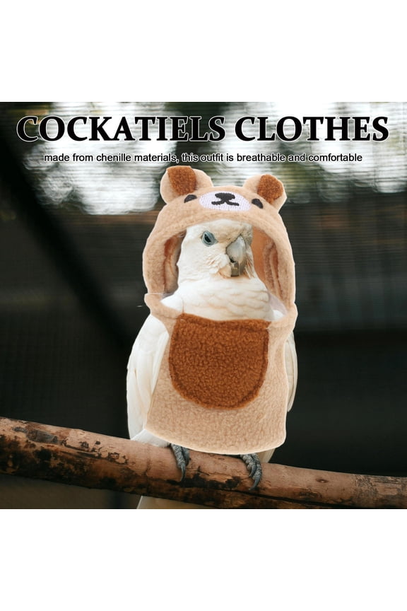 Light Brown Parrot Coat Flight Jacket Style Warm Sweatshirt Made with Breathable Chenille