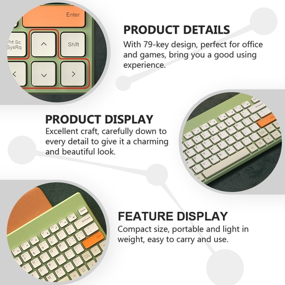 Toyandona Mechanical Keyboard Wired Office Wired Keyboards Gray for PC Computer 1Set Back to School