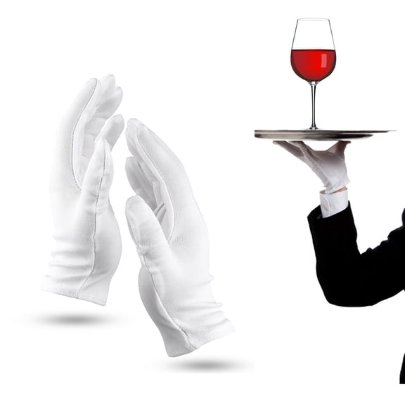 Toyandona Nylon White Working Gloves for Reusable and Easy to Clean Tasks 8 pairs/set
