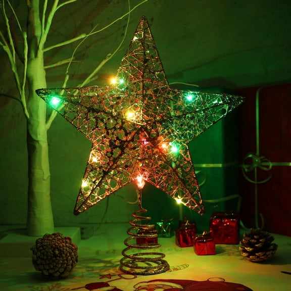 Toyandona Christmas Tree Decoration Star with Battery Powered LED Lights