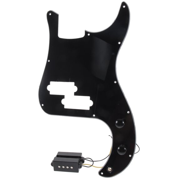Toyandona Prewired Bass Guitar Pickguard with Protective Film and Split Coil Pickups, Black