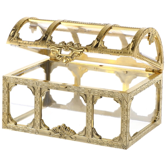 Toyandona Pirate Treasure Chest Box in Assorted Colors with Durable Plastic and Transparent Texture