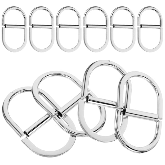 Toyandona Plated Silver Metal D Rings for Belts and Crafts Fashionable and Versatile 10Pcs