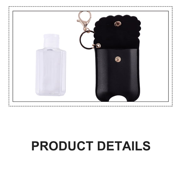 Toyandona Portable Black Plastic Bottle with Keychain for Leakproof Liquid Storage and Easy Carry
