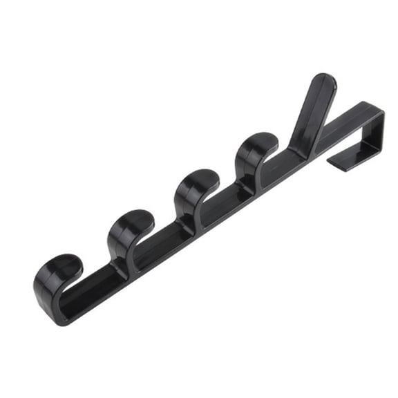 Toyandona Practical Black ABS Resin Door Back Storage Rack with Five Pegs for Home Use