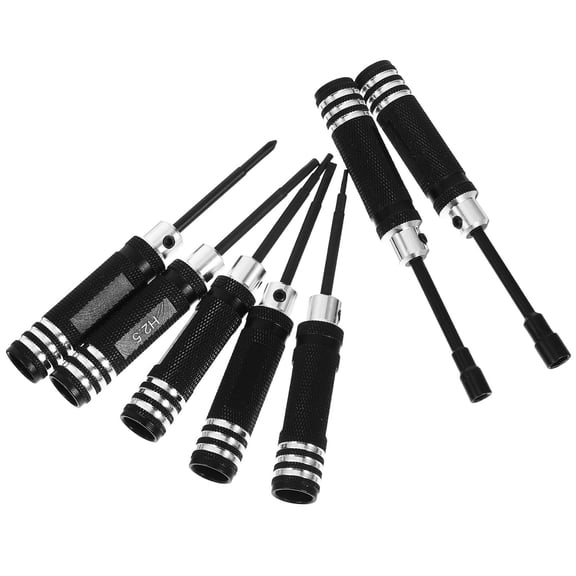 Toyandona Rc Helicopter Screw Driver Tool Kit Black Durable Steel and Aluminum Alloy for Model Adjustment