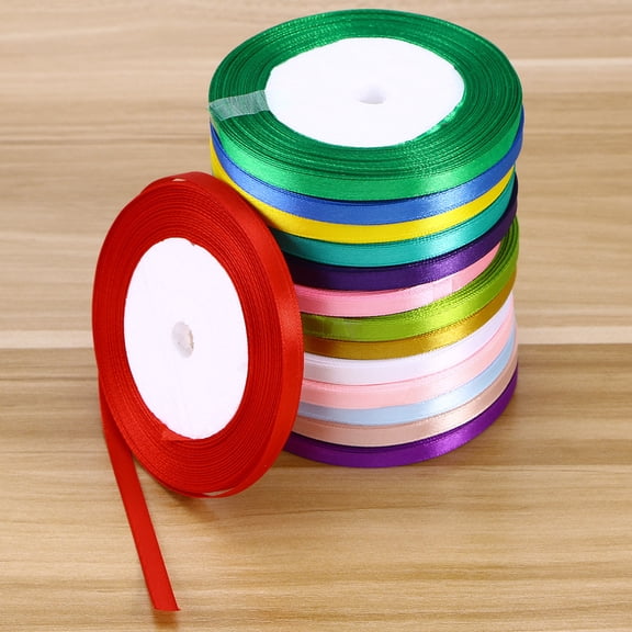 Toyandona Red Silk Ribbon Roll Made of Durable Polyester for Wedding and Floral Design