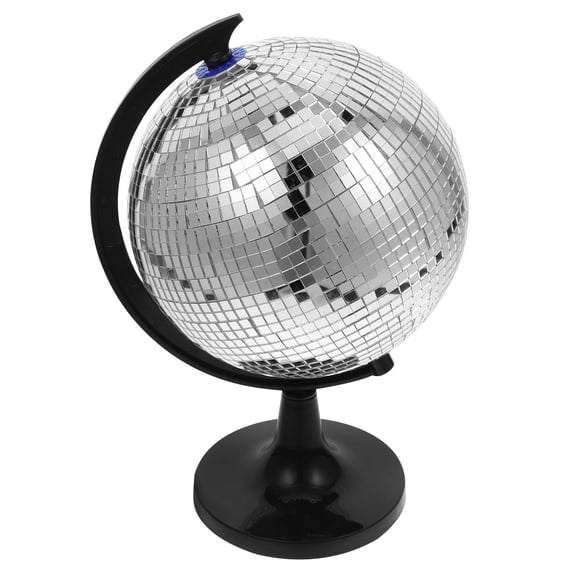 Toyandona Reflective Disco Globe Desk Decor with Spinning Mirror Ball for Office Party Room Accent
