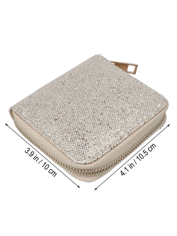 Elegant Golden Coin Wallet, Minimalist Shiny Purse for Small Items