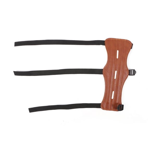 Toyandona Triple Buckle Arm Guard Protective Arm Guards for Right Hand Shooters 1Set Brown