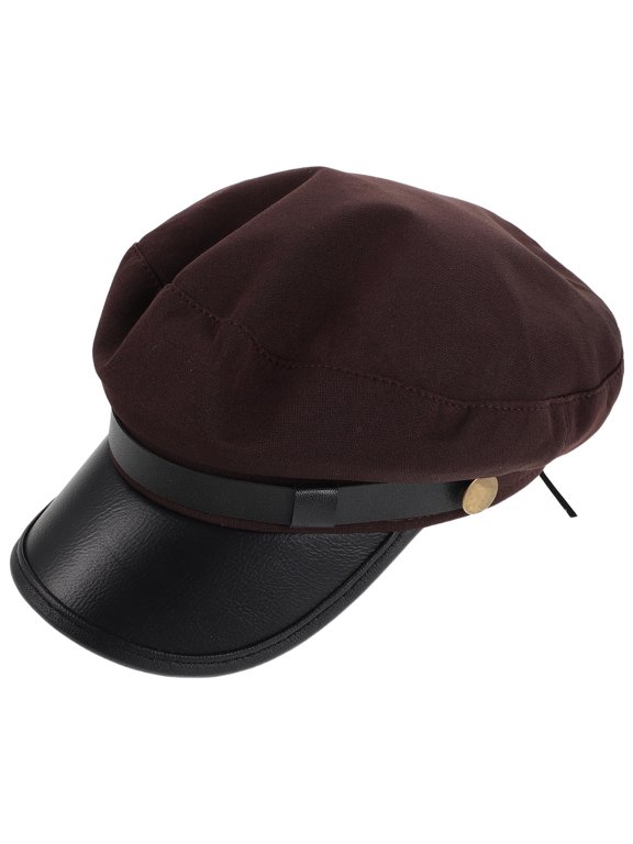 Brown Chauffeur Hat Classic Navy Style Unisex Captain Sailor Beret