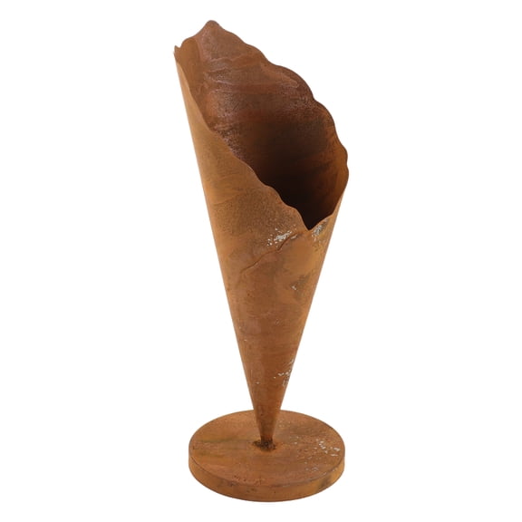 Toyandona Vintage Style Iron Flower Pot Ice Cream Cone Shape for Outdoor Table Centerpiece
