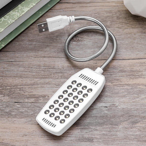 Toyandona White USB Computer Lamp with 28 LED Beads Flexible Gooseneck Energy Efficient Light