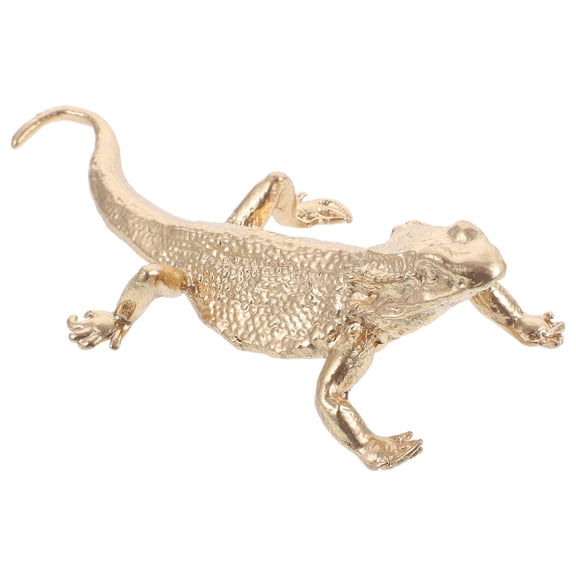 Supvox Golden Alloy Lizard Statue Sturdy Reptile Craft for Table and Shelf Decor