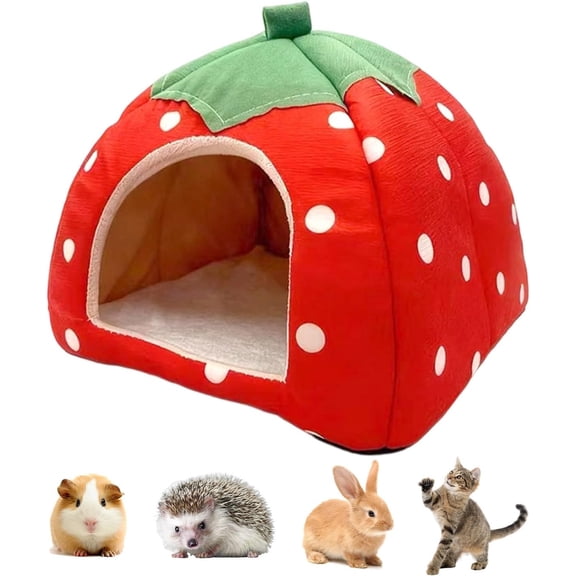Toycle 24 Cm Cuddly Bag Guinea Pig House Washable Guinea Pig Accessory Bed Small Pet Nests Rabbits Accessories Cuddly Winter Rabbits House(As shown,Wool)