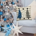 thumbnail image 1 of Toycle 45x45cm Blue Christmas Pillow Cover Cute Snowman Super Soft Printed Home Sofa Holiday Decoration Pillow Cover(U,Short Plush), 1 of 6