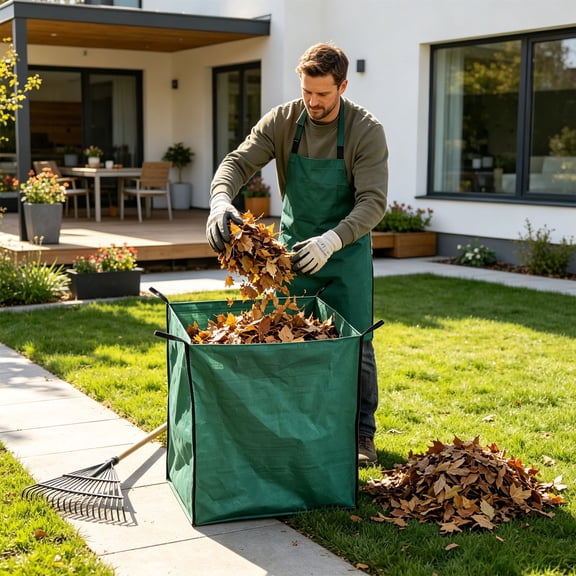 Toycle 720L Large Woven Garden Leaf Bag Heavy Duty Yard Waste Storage Sack With Four Carry Handles J