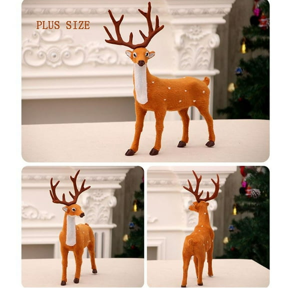 Toycle Christmas Decorations Spotted Deer Ornaments Toys Simulated Deer Decorations Dolls Christmas Decorative Items(B,Plastic)