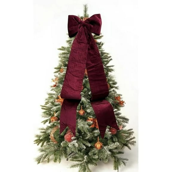 Toycle Christmas Tree Decorations Santa Hat Bow Ribbons And Christmas Ornaments(E,cloth)