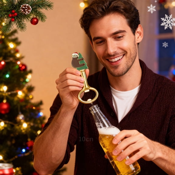 Toycle Christmas-themed Bottle Opener And Creatives Gold Beer Opener Holiday Gift.(M,alloy)