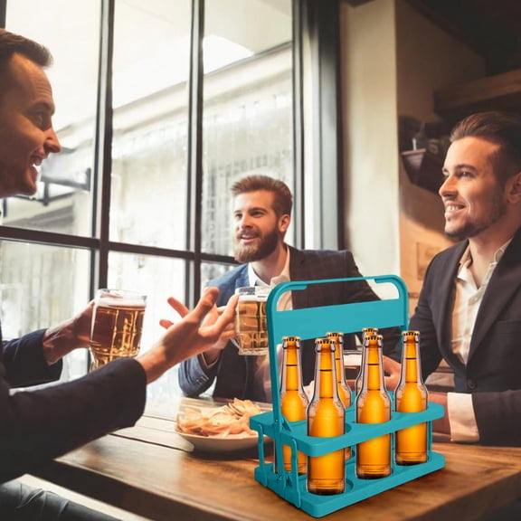 Toycle Foldable Plastic Beer Basket Beverage Beer Holders Sports Kettle Portable Holders Beer Rack(S,Plastic)