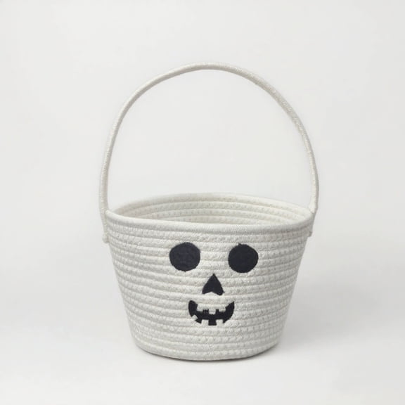 Toycle Halloween Basket For Kids Treat Basket Cute Pumpkin Candy Bucket Spooky Small Baskets Lantern Bags For Girls/Boys Gift Baskets Empty(N,cotton)