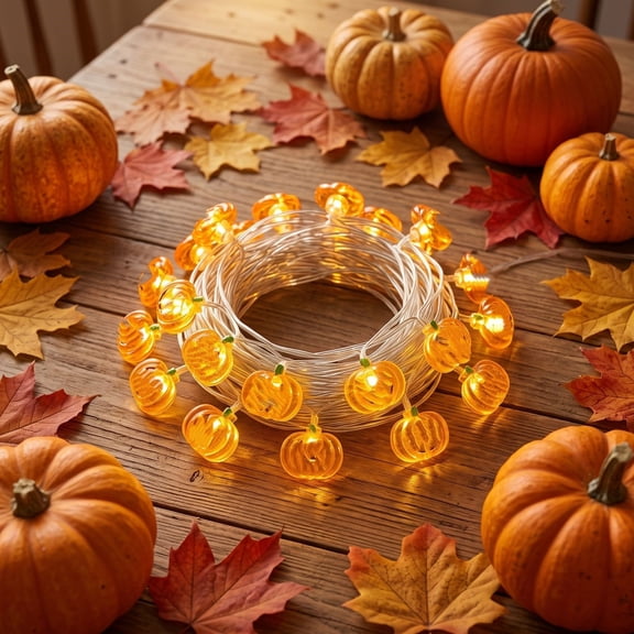 Toycle Holiday Theme LED String Lights 4 Styles Santa Pumpkin Tree Snowflake Battery Powered Lights For Christmas Halloween Decor A