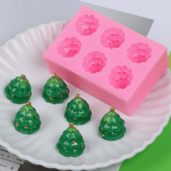 Toycle Mini Tree Shaped Form Tray Festive Shaper For Chocolate Candy Candle Soap Ice DIY Handmade Decor J