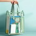thumbnail image 1 of Toycle Transparent PVC Tote Bag Large Capacity School Handbag Double-Layer Suitable For Students To Carry s(Green,Plastic), 1 of 9