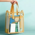 thumbnail image 1 of Toycle Transparent PVC Tote Bag Large Capacity School Handbag Double-Layer Suitable For Students To Carry s(Yellow,Plastic), 1 of 8