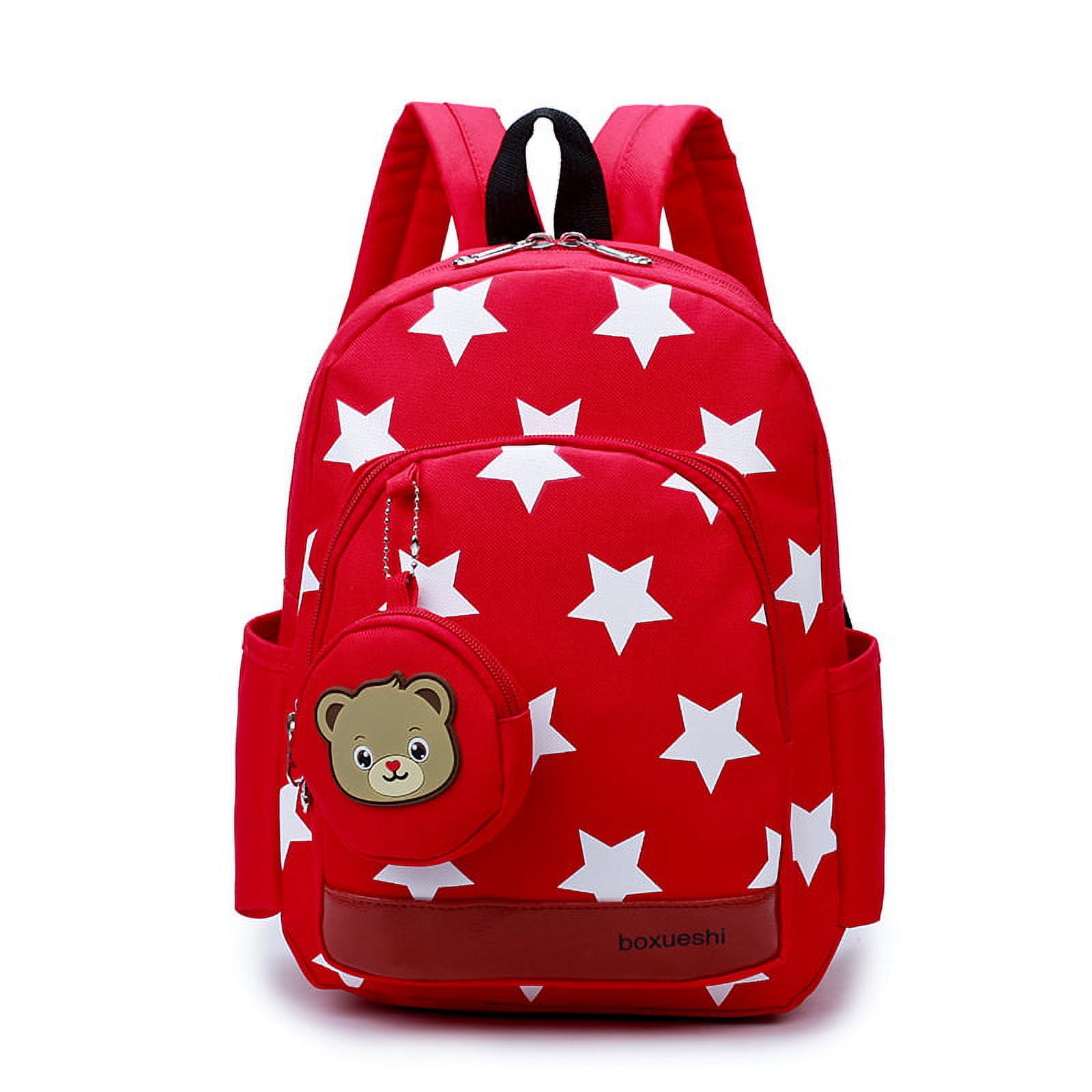 Toyella A small bear nursery school bag double shoulder bag Red