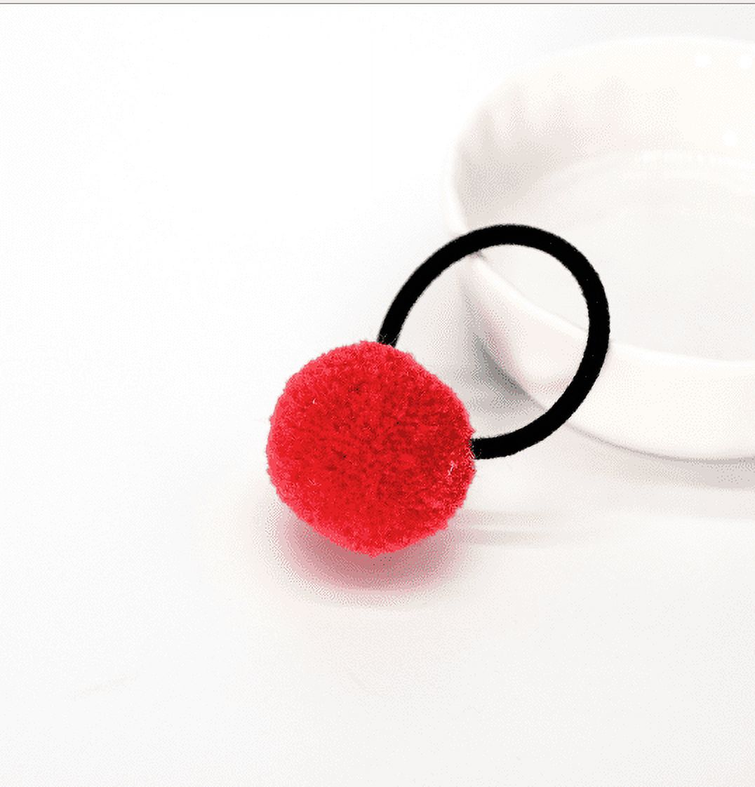 Toyella Korean candy color children's hair ball hair ring color tie hair band no seams do not hurt hair rope baby hair rope Watermelon Red A0226C - image 1 of 5