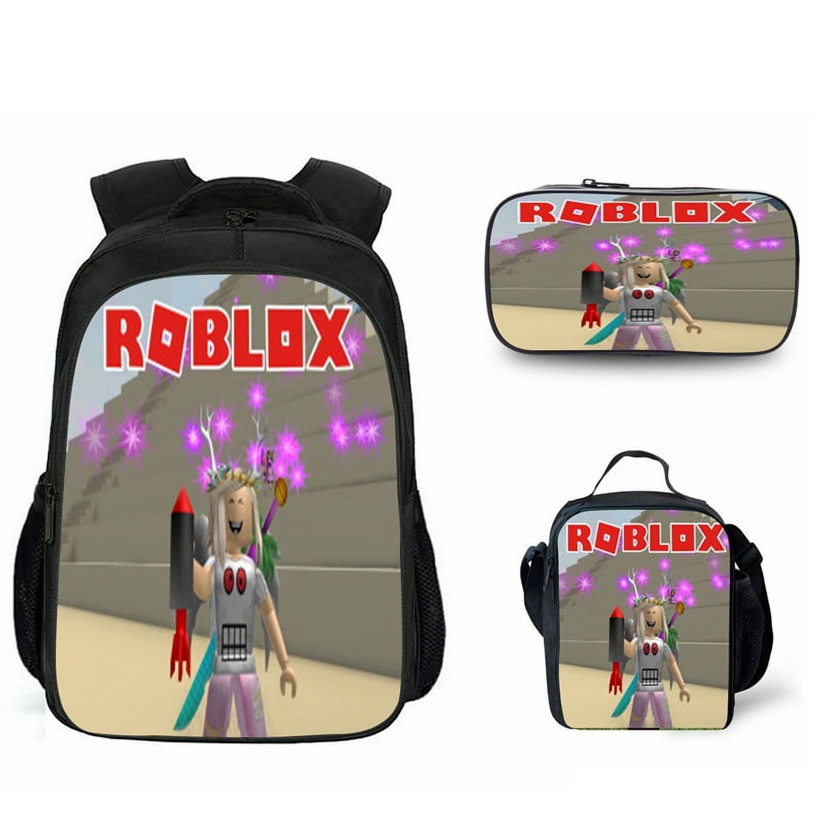 Toyella New Roblox Game 3-Piece Large Capacity Backpack 1style Pencil case  