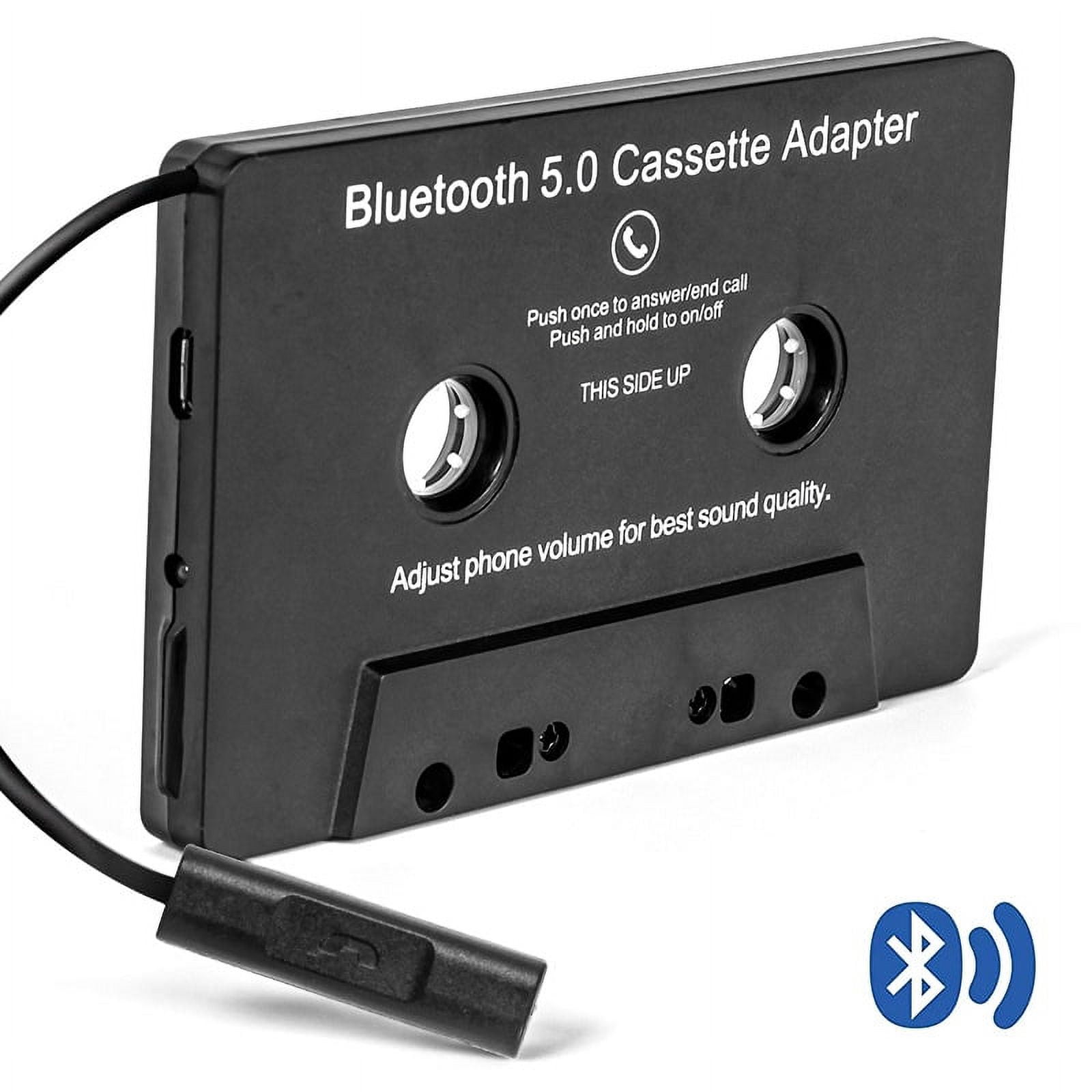 ASHATA Car Audio Cassette Adapter, 3.5mm Auxillary Cable Cassette  Receiver,Stereo Audio Tape Converter,Wireless Cassette Tape to Aux  Adapter,for