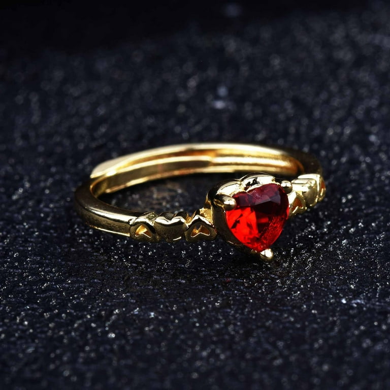 Red heart 2025 gold ring
