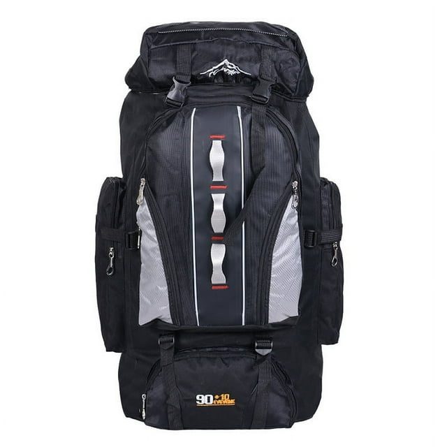 Toyella Waterproof Nylon Outdoor Hiking Bag Black 100L